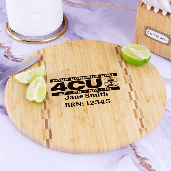 Four Corners Unit Bamboo Cutting Board - In Context