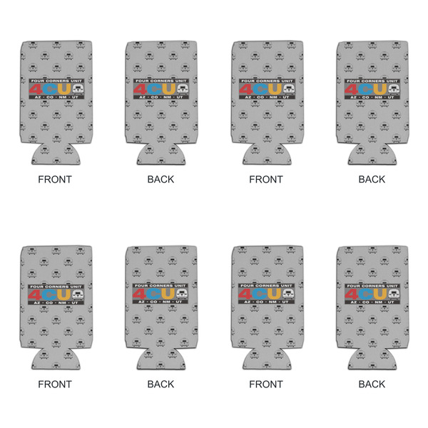 Four Corners Unit Can Cooler - 16oz - Set of 4 - Front & Back
