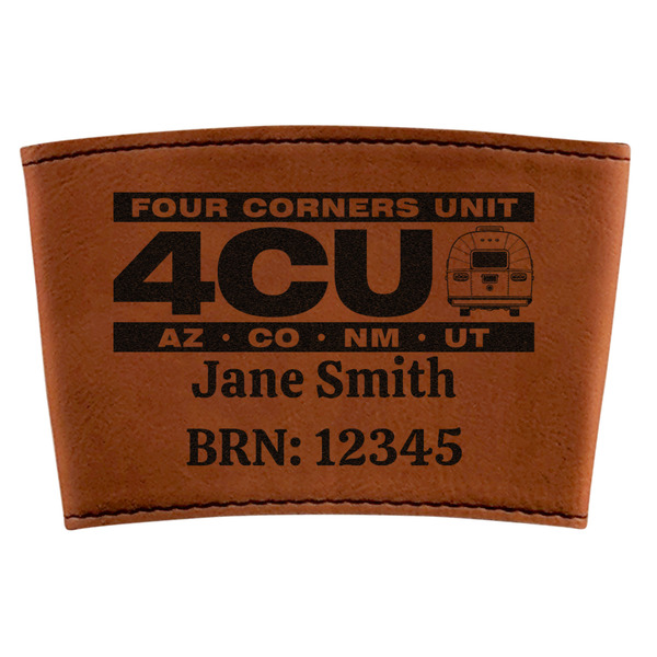 Custom Four Corners Unit Leatherette Cup Sleeve