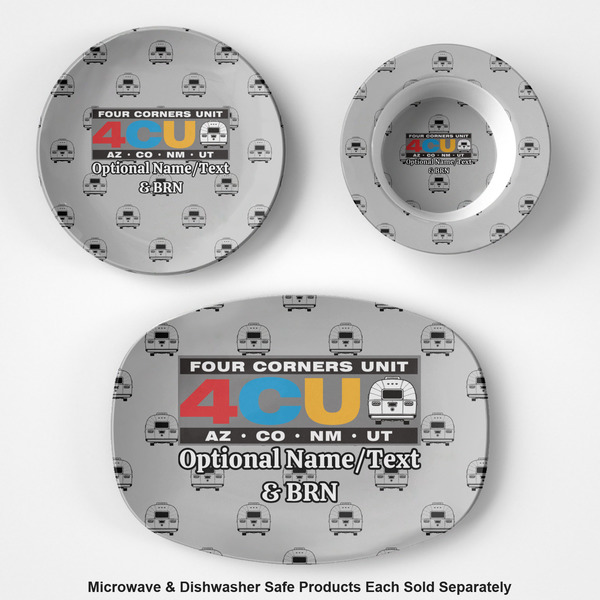 Four Corners Unit Microwave Safe Composite Polymer Plastic Dishware - Group