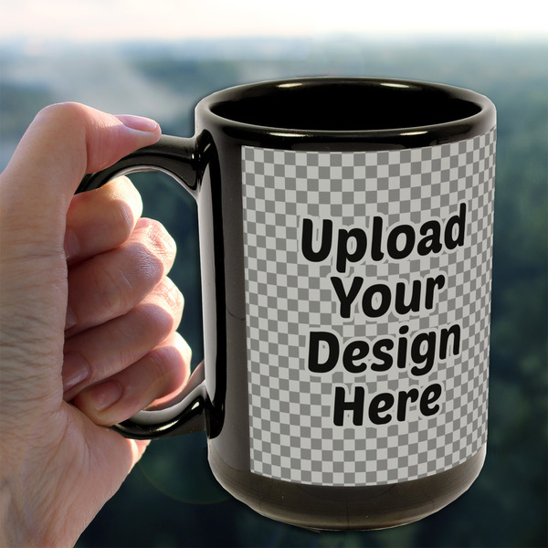 Upload Your Own 15oz. Black Mug - Lifestyle