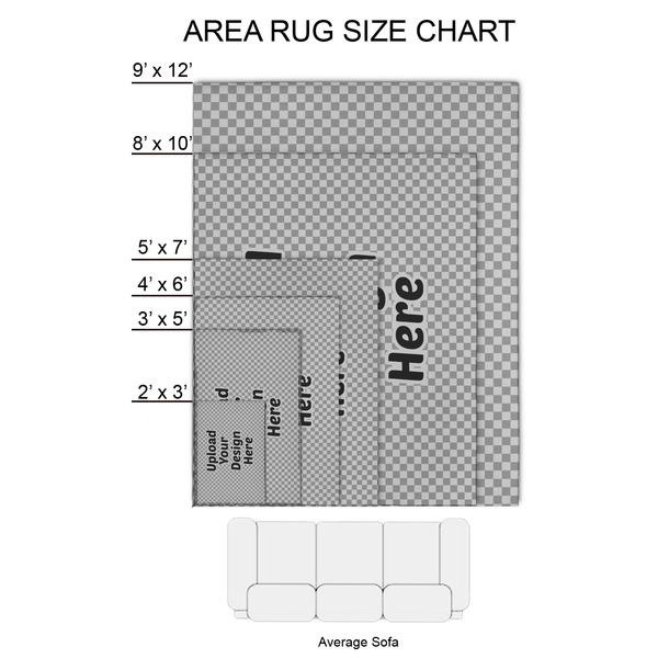 Upload Your Own 2'x3' Indoor Area Rugs - Size Chart