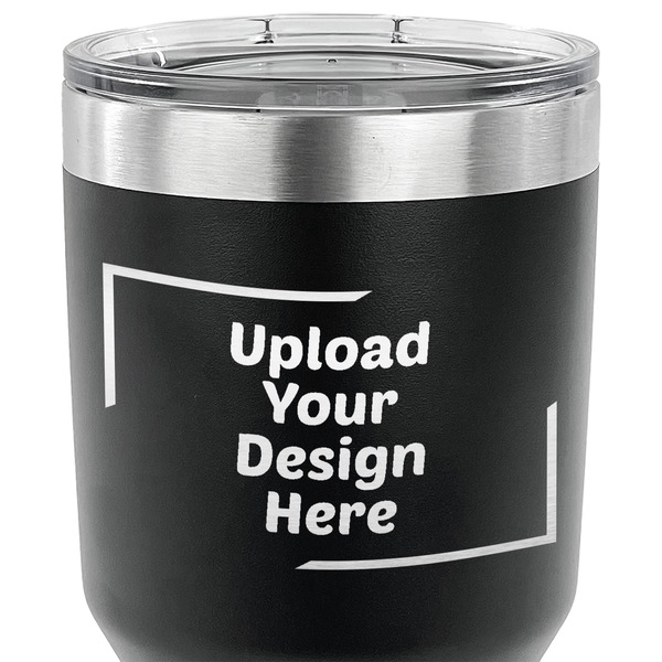 Upload Your Own 30 oz Stainless Steel Ringneck Tumbler - Black - CLOSE UP