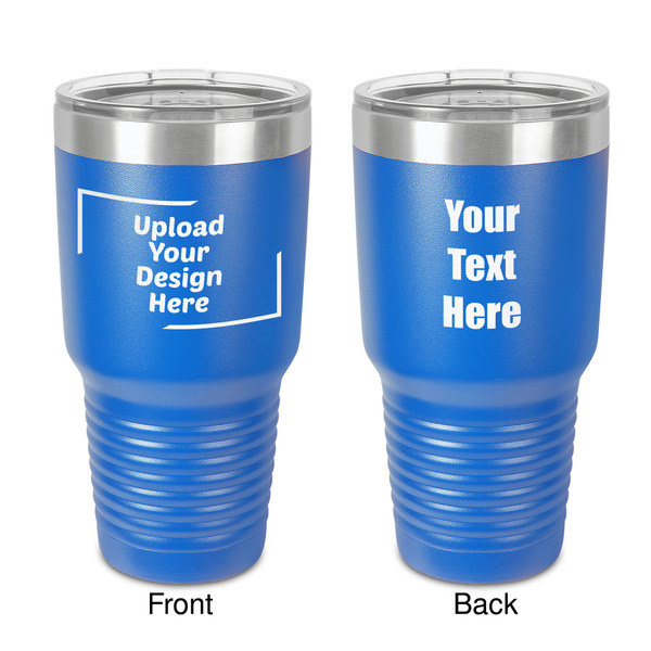 Custom 30 oz Stainless Steel Tumbler - Royal Blue - Double-Sided (Upload Your Own)