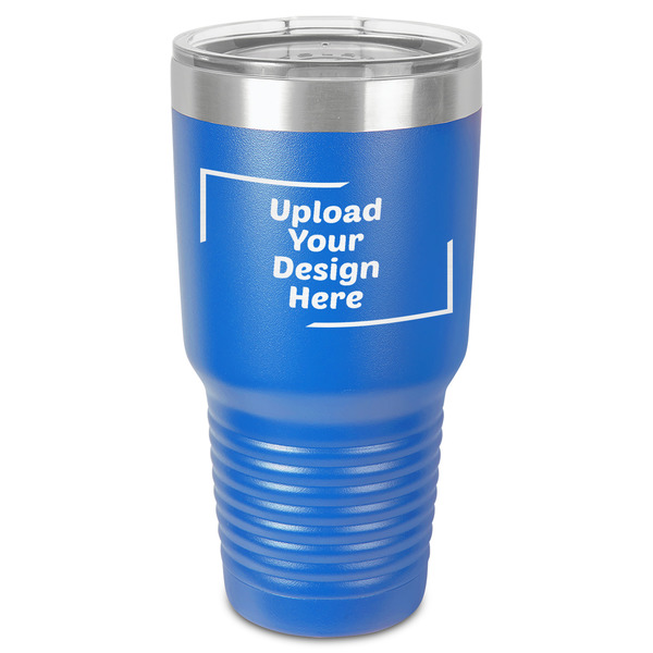 Custom 30 oz Stainless Steel Tumbler - Royal Blue - Single-Sided (Upload Your Own)