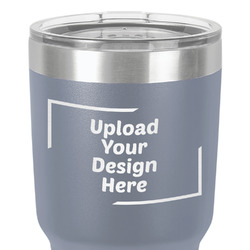 30 oz Stainless Steel Tumbler - Grey - Double-Sided (Upload Your Own)