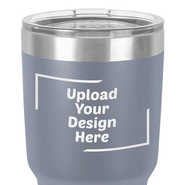 Upload Your Own 30 oz Stainless Steel Ringneck Tumbler - Grey - Close Up
