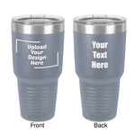 30 oz Stainless Steel Tumbler - Grey - Double-Sided (Upload Your Own)
