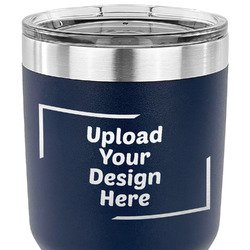30 oz Stainless Steel Tumbler - Navy - Single-Sided (Upload Your Own)