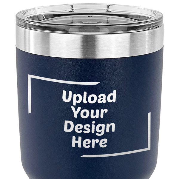 Upload Your Own 30 oz Stainless Steel Ringneck Tumbler - Navy - CLOSE UP