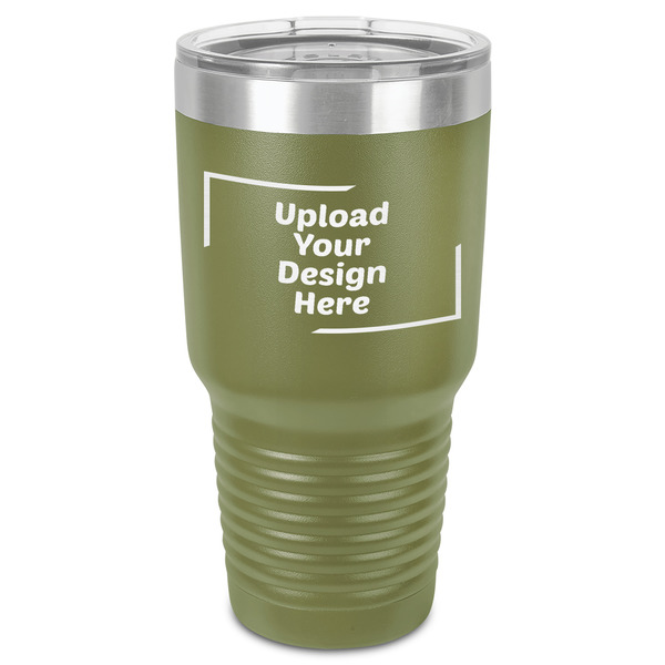 Custom 30 oz Stainless Steel Tumbler - Olive - Single-Sided (Upload Your Own)