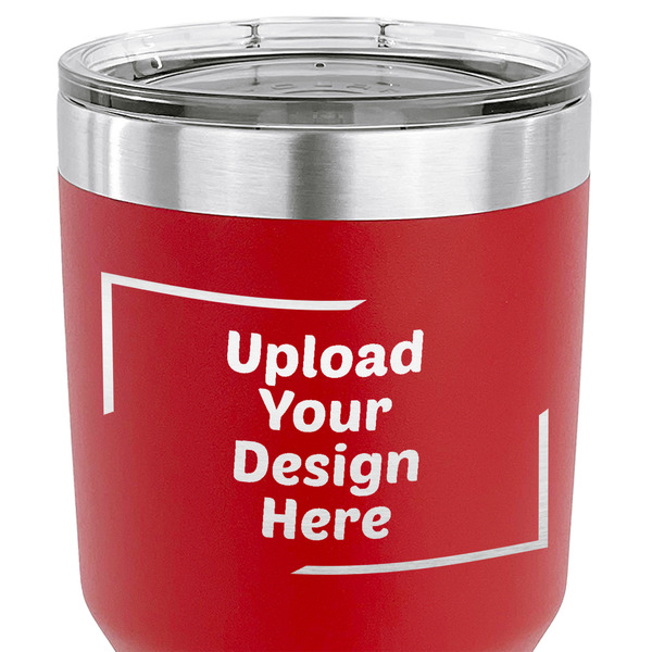 Upload Your Own 30 oz Stainless Steel Ringneck Tumbler - Red - CLOSE UP
