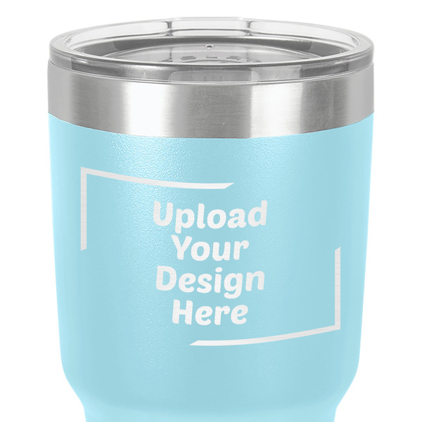 Upload Your Own 30 oz Stainless Steel Ringneck Tumbler - Teal - Close Up