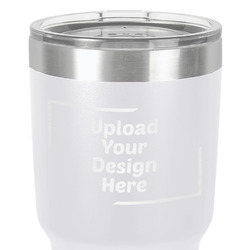 30 oz Stainless Steel Tumbler - White - Single-Sided (Upload Your Own)