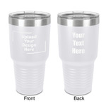 30 oz Stainless Steel Tumbler - White - Double-Sided (Upload Your Own)