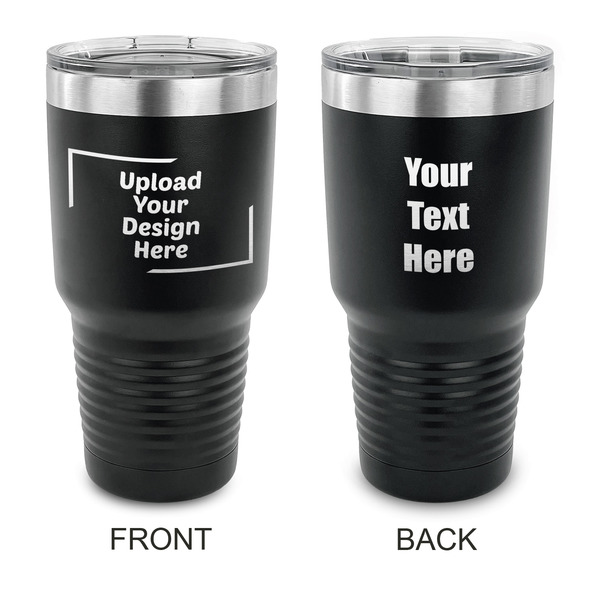 Custom 30 oz Stainless Steel Tumbler - Black - Double-Sided (Upload Your Own)