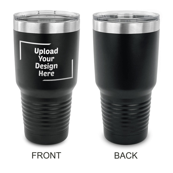 Upload Your Own 30 oz Stainless Steel Ringneck Tumblers - Black - Single Sided - APPROVAL
