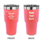 30 oz Stainless Steel Tumbler - Coral - Double-Sided (Upload Your Own)