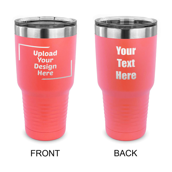 Custom 30 oz Stainless Steel Tumbler - Coral - Double-Sided (Upload Your Own)
