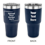 30 oz Stainless Steel Tumbler - Navy - Double-Sided (Upload Your Own)