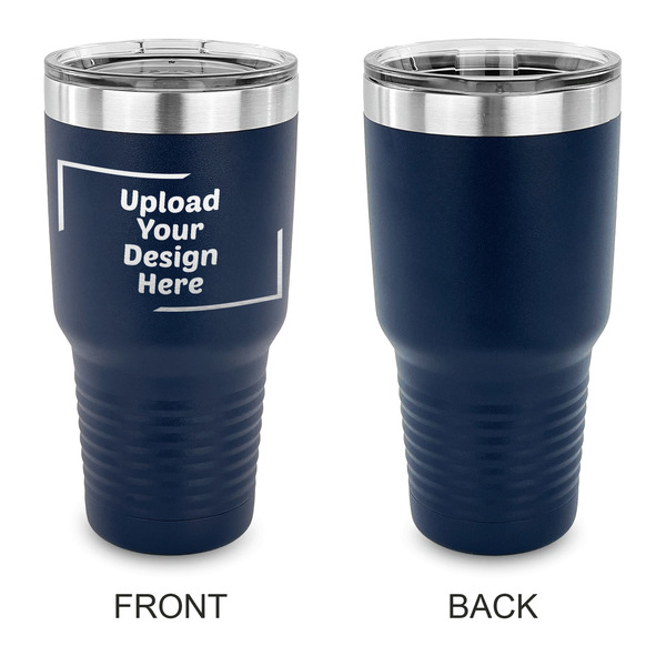 Upload Your Own 30 oz Stainless Steel Ringneck Tumblers - Navy - Single Sided - APPROVAL