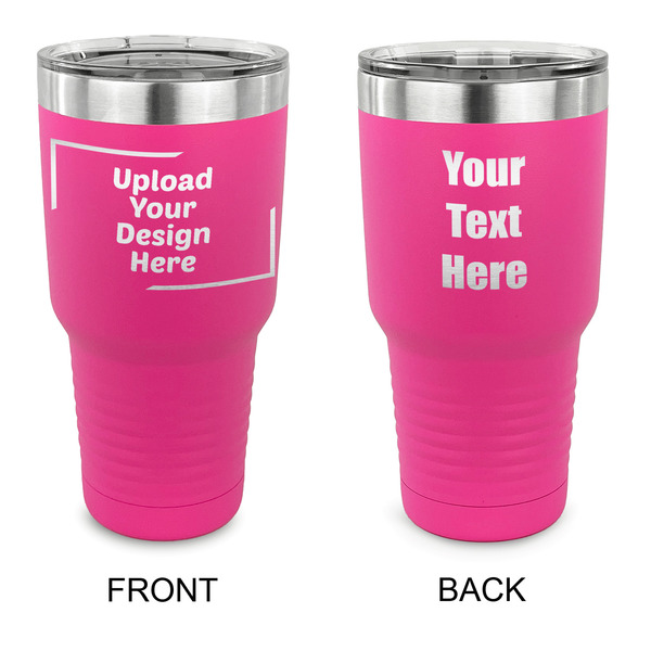 Custom 30 oz Stainless Steel Tumbler - Pink - Double-Sided (Upload Your Own)