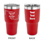 30 oz Stainless Steel Tumbler - Red - Double-Sided (Upload Your Own)