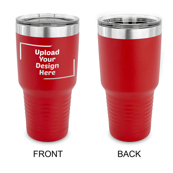 Upload Your Own 30 oz Stainless Steel Ringneck Tumblers - Red - Single Sided - APPROVAL