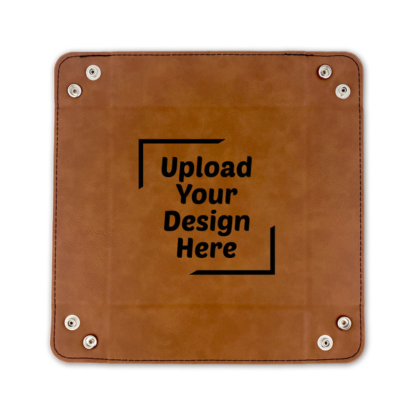 Upload Your Own 6" x 6" Leatherette Snap Up Tray - FLAT FRONT