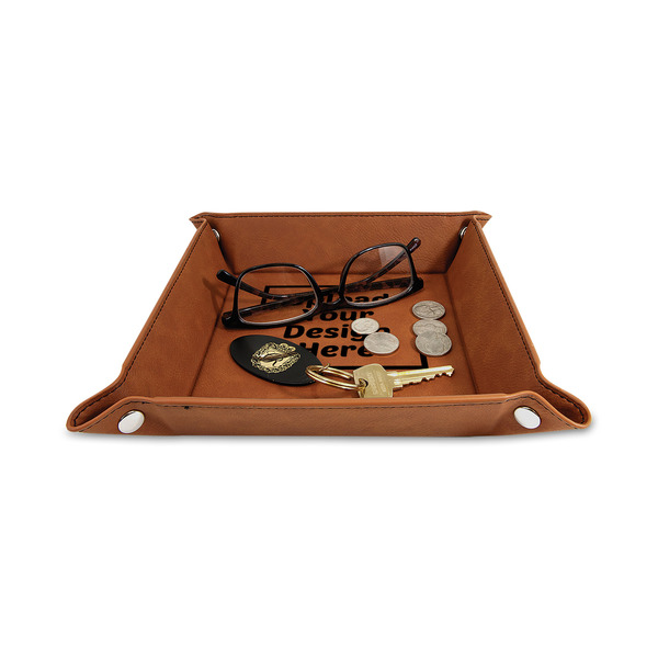 Upload Your Own 6" x 6" Leatherette Snap Up Tray - STYLED