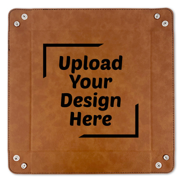 Upload Your Own 9" x 9" Leatherette Snap Up Tray - APPROVAL (FLAT)