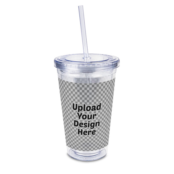 Custom 16 oz Double Wall Acrylic Tumbler with Lid & Straw - Full Print (Upload Your Own)