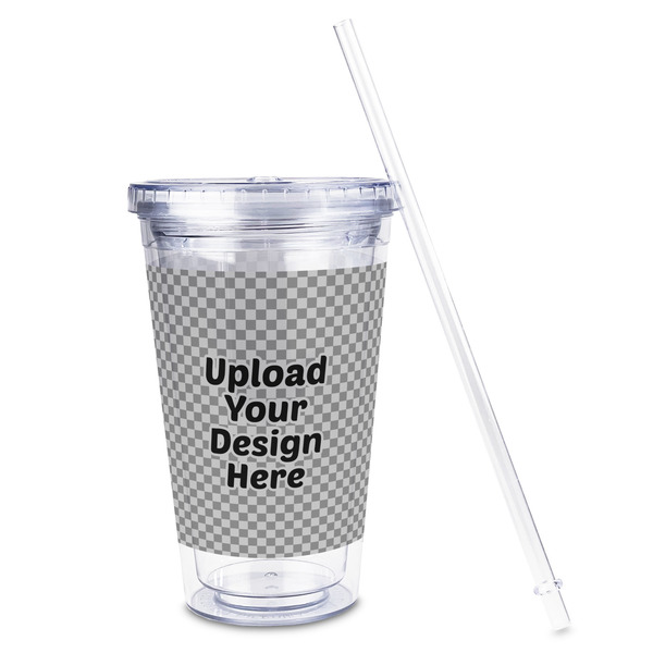 Upload Your Own Acrylic Tumbler - Full Print - Front straw out