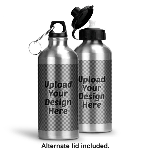 Upload Your Own Aluminum Water Bottle - Alternate lid options