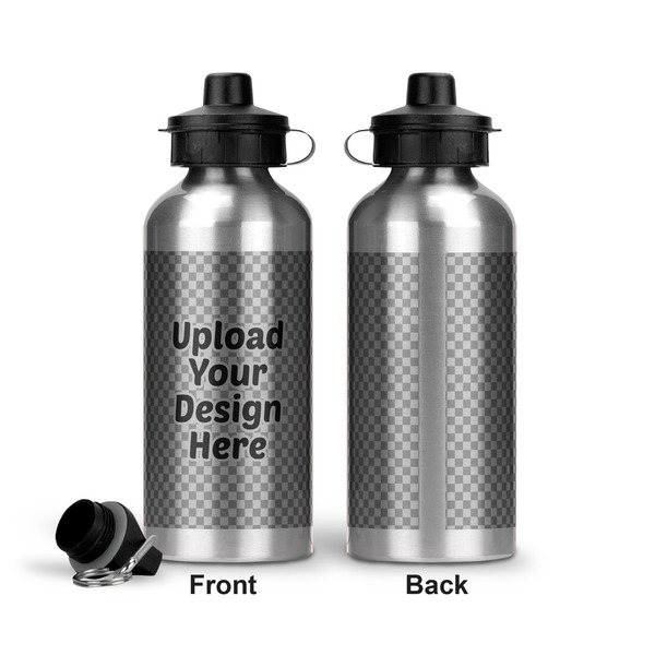 Upload Your Own Aluminum Water Bottle - Front and Back