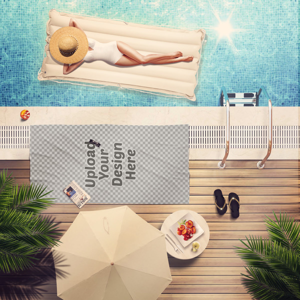 Upload Your Own Beach Towel - Lifestyle at Pool