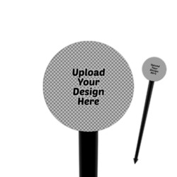 4" Round Plastic Food Picks - Black - Single-Sided (Upload Your Own)
