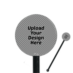 5.5" Round Plastic Stir Sticks - Black - Double-Sided (Upload Your Own)