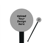 7" Round Plastic Stir Sticks - Black - Single-Sided (Upload Your Own)