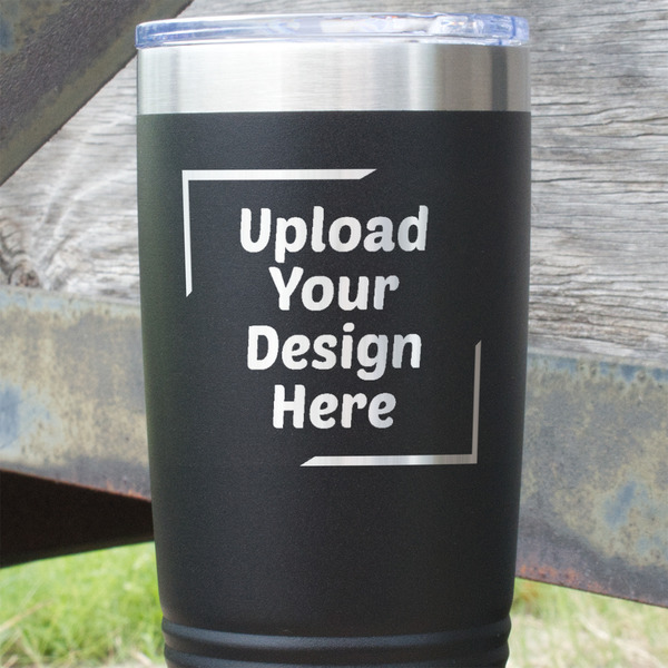 Upload Your Own Black Polar Camel Tumbler - 20oz - Close Up