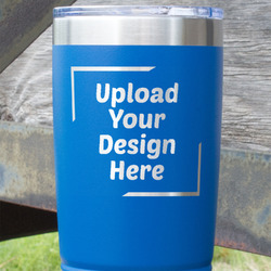 20 oz Stainless Steel Tumbler - Royal Blue - Double-Sided (Upload Your Own)