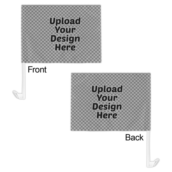 Upload Your Own Car Flag - 11" x 8" - Front & Back View