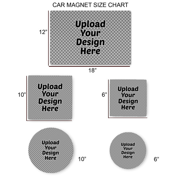 Upload Your Own Car Magnets - SIZE CHART