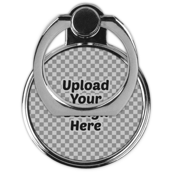 Upload Your Own Cell Phone Ring Stand & Holder - Front (Collapsed)