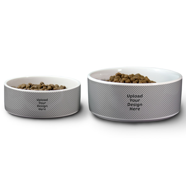 Upload Your Own Ceramic Dog Bowls - Size Comparison