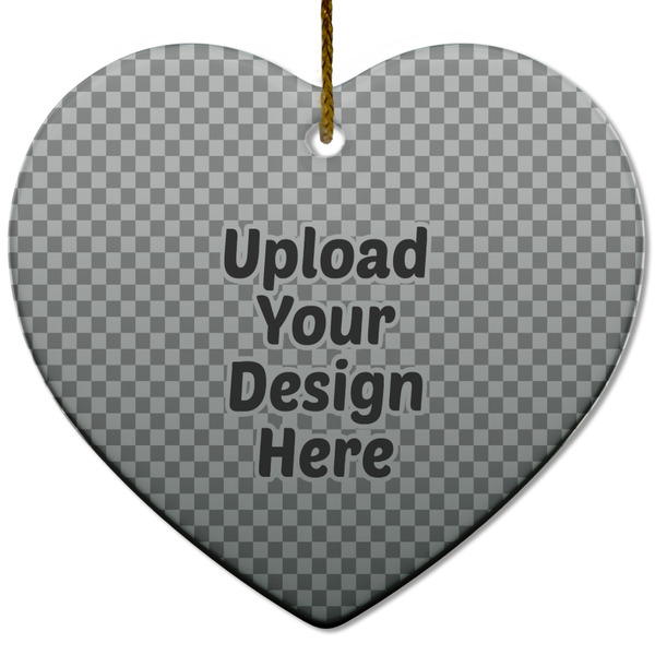 Upload Your Own Ceramic Flat Ornament - Heart (Front)