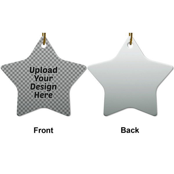 Upload Your Own Ceramic Flat Ornament - Star Front & Back (APPROVAL)