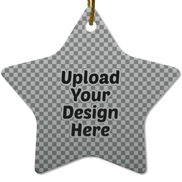 Upload Your Own Ceramic Flat Ornament - Star (Front)