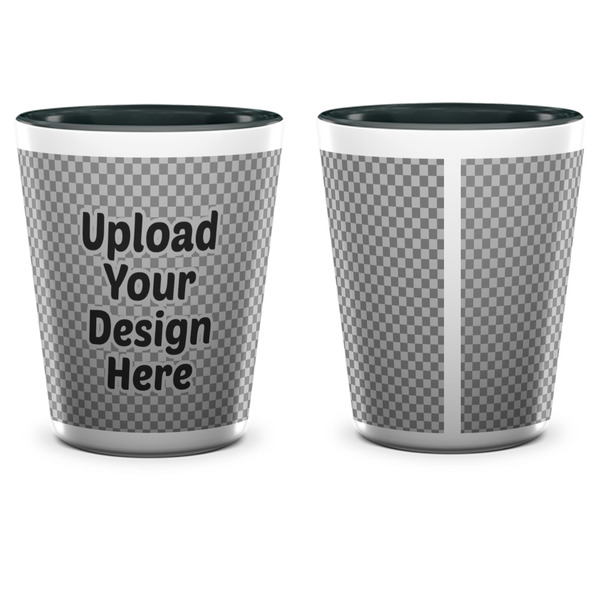 Upload Your Own Ceramic Shot Glass - Two Tone - Front & Back