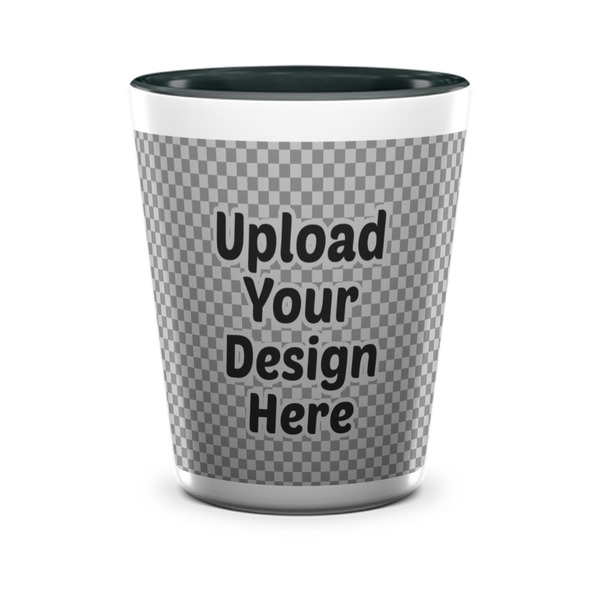 Upload Your Own Ceramic Shot Glass - Two Tone - Front